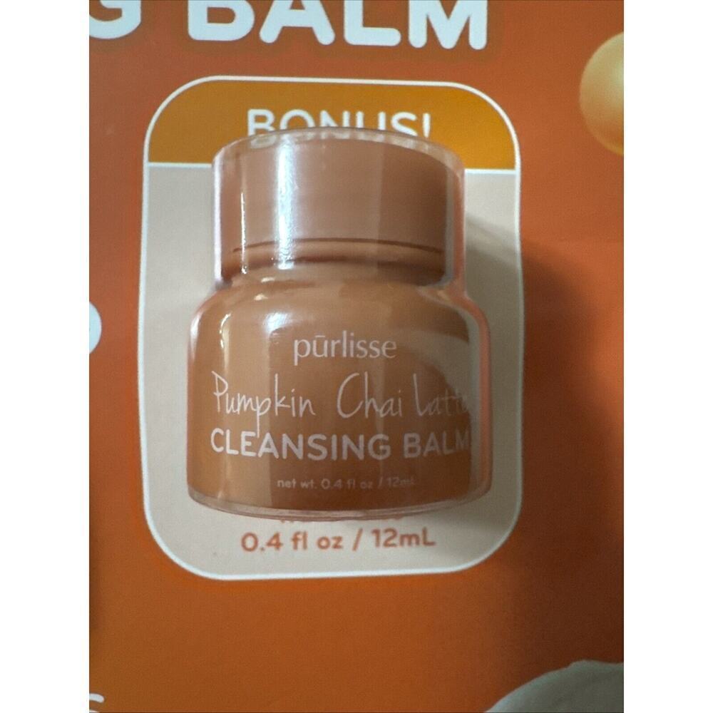 pūrlisse Pumpkin Chai Latte Cleansing Balm 3.4 Oz + Bonus Travel Size 0.4 Oz Jar - Picture 3 of 4